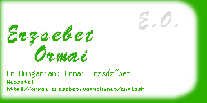 erzsebet ormai business card